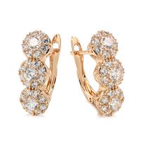 Cubic Zirconia Micro Pave Brass Earring, fashion jewelry & micro pave cubic zirconia & for woman, golden, 21mm 