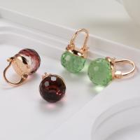 Crystal Jewelry Earring, Brass, with Crystal, fashion jewelry & for woman, rose gold color 