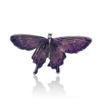 El esmalte Broche, aleación de zinc, Mariposa, chapado en color de plata, Joyería & para mujer, más colores para la opción, 68x34mm, Vendido por UD