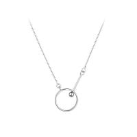 Collar de la joyería de plata esterlina, plata de ley 925, con 1.37 inch extender cadena, Donut, chapado en color de platina, para mujer, 12mm, longitud:aproximado 16.14 Inch, Vendido por UD