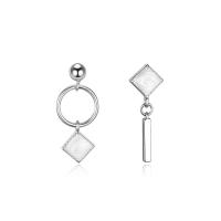 Asymmetric Earrings, 925 Sterling Silver, epoxy gel, for woman & hollow, silver color, 21*10mm,21*7mm 