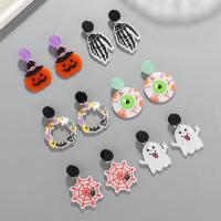 Acrílico Pendientes con Colgantes, Joyería de Halloween & diferentes estilos para la opción & para mujer, Vendido por Par