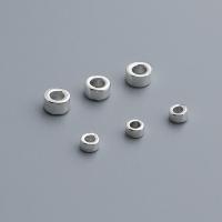 Sterling Silber Spacer Perlen, 925 Sterling Silber, Rundes Rohr, poliert, DIY & verschiedene Größen vorhanden, Silberfarbe, verkauft von PC