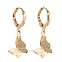 Huggie Hoop Drop Earring, Brass, KC gold color plated, fashion jewelry & micro pave cubic zirconia & for woman 