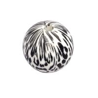 Acrylic Jewelry Beads, Round, stoving varnish, DIY, white and black, 20mm 