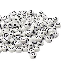 Enamel Acrylic Beads, Heart, DIY Approx 