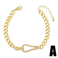 Cubic Zirconia Micro Pave Brass Bracelet, with 2 extender chain, gold color plated & micro pave cubic zirconia & for woman, golden .5 Inch 