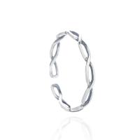 plata de ley 925 Anillo de dedo Cuff, chapado en color de platina, Ajustable & para mujer & hueco, Vendido por UD