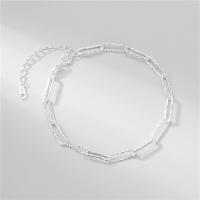 Sterlingsilber- Kettenarmband-, 925 Sterling Silber, Platinfarbe platiniert, Blume Schnitt & verschiedene Stile für Wahl & für Frau, verkauft von PC