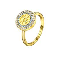 Cubic Zirconia Micro Pave Brass Finger Ring, Round, plated, micro pave cubic zirconia & for woman 12mm, US Ring .5 