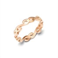 Titan Stahl Fingerring, Titanstahl, Vakuum-Ionen-Beschichtung, verschiedene Größen vorhanden & für Frau, Roségold, 3.5mm, verkauft von PC