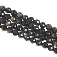 Gold Obsidian Beads, Round, polished, DIY & faceted, Approx 