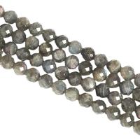 Perles en labradorite, Rond, poli, DIY & normes différentes pour le choix & facettes, gris Environ 14.96 pouce, Vendu par brin