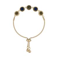 Zinc Alloy Rhinestone Bracelets, Flower, gold color plated, adjustable & for woman & with rhinestone Approx 6-9 Inch 