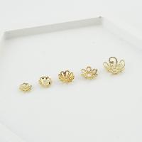 Brass Bead Cap, Flower, 14K gold plated, DIY 