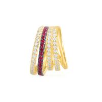 Brazalete pendiente, aleación de zinc, chapado en color dorado, Joyería & para mujer & con diamantes de imitación, más colores para la opción, 26x22mm, Vendido por UD