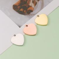 pendentifs de cœur en inox , Acier inoxydable 304, coeur, Placage ionique sous vide, DIY, plus de couleurs à choisir Environ 2.4mm, Vendu par PC