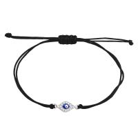 Evil Eye Schmuck Armband, Terylen Schnur, mit Zinklegierung, rund, plattiert, Einstellbar & Modeschmuck & unisex & verschiedene Stile für Wahl, keine, Länge:4-11 ZollInch, verkauft von PC