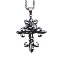 Pendentifs en titane, Acier titane, croix, Oindre, le style de punk, 61mm, Vendu par PC