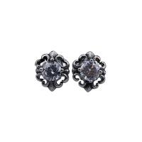 Boucles d'oreilles en acier titane, bijoux de mode & unisexe & avec strass, 13mm, Vendu par paire