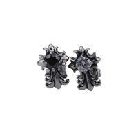 Boucles d'oreilles en acier titane, bijoux de mode & unisexe & avec strass, 15mm, Vendu par PC