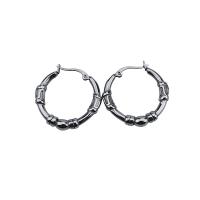 Acier titane boucle d'oreille cercle, bijoux de mode & pour femme, 31mm, Vendu par paire