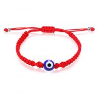 Evil Eye Schmuck Armband, Terylen Schnur, mit Lampwork, rund, stricken, Einstellbar & Modeschmuck & unisex & verschiedene Größen vorhanden, keine, Länge:18-36 cm, verkauft von PC