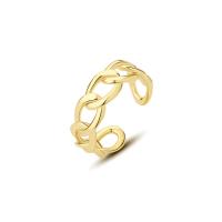 Plata de ley 925 Anillo de dedo Cuff, chapado en color dorado, Ajustable & para mujer & hueco, dorado, 19.2mm, Vendido por UD