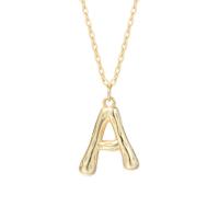 Collar de la joyería de plata esterlina, Plata de ley 925, Letra, chapado en color dorado, diferentes estilos para la opción & para mujer, 10.5x13mm, longitud:aproximado 17.7 Inch, Vendido por UD