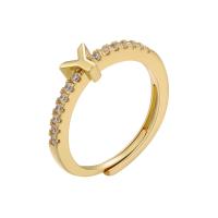 Cubic Zirconia Micro Pave Brass Finger Ring, plated, Adjustable & micro pave cubic zirconia & for woman 21mm 