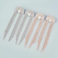 Fashion Fringe Earrings, Zinc Alloy, fashion jewelry & DIY & with glass rhinestone & with rhinestone 