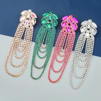 Fashion Fringe Earrings, Zinc Alloy, fashion jewelry & for woman & with glass rhinestone & with rhinestone 