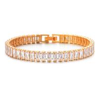 Cubic Zirconia Micro Pave Brass Bracelet, plated & micro pave cubic zirconia & for woman 