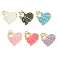 Enamel Brass Pendants, Heart, gold color plated Approx 2mm 