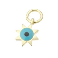 Mode Evil Eye Pendentif, laiton, Placage de couleur d'or, émail Environ 3mm, Vendu par PC