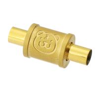 Cierre magnético redondo de acero inoxidable, acero inoxidable 304, 18K chapado en oro, Bricolaje, dorado, 18x2mm, agujero:aproximado 3mm, Vendido por UD