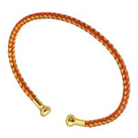 Edelstahl Manshette Armreif, 304 Edelstahl, mit Nylonschnur, 18K vergoldet, Modeschmuck & unisex, rot, 3mm, Innendurchmesser:ca. 58x46mm, verkauft von PC