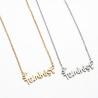 Edelstahl Schmuck Halskette, 304 Edelstahl, Alphabet-Buchstabe, Vakuum-Ionen-Beschichtung, Modeschmuck & für Frau, keine, 30x11mm, Länge:45 cm, verkauft von PC