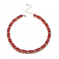 Zinc Alloy Necklace, with Cloth, fashion jewelry & for woman, two different colored cm 