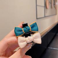 Hair Claw Clips, PVC Plastic, with Cloth, fashion jewelry & for woman & with ribbon bowknot decoration 40mm 