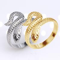 304 Stainless Steel Open Finger Ring, Snake, Vacuum Ion Plating, fashion jewelry & adjustable & for woman 15mm 