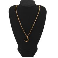 Zinc Alloy Necklace, with 5cm extender chain, Moon, plated, fashion jewelry & for woman cm 