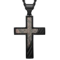 Collier de bijoux de titane, Acier titane, croix, pistolet noir plaqué, styles différents pour le choix & modèles différents pour le choix & pour homme, noire Environ 17.7 pouce, Vendu par PC