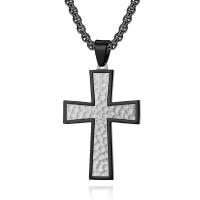 Collier de bijoux de titane, Acier titane, croix, Placage, styles différents pour le choix & pour homme, plus de couleurs à choisir Environ 17.7 pouce, Vendu par PC