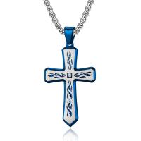 Collier de bijoux de titane, Acier titane, croix, Placage, styles différents pour le choix & pour homme, plus de couleurs à choisir Environ 17.7 pouce, Vendu par PC