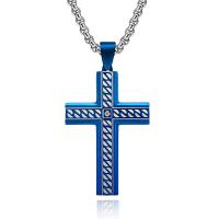 Collier de bijoux de titane, Acier titane, croix, Placage, styles différents pour le choix & pour homme, plus de couleurs à choisir Environ 17.7 pouce, Vendu par PC