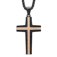 Collier de bijoux de titane, Acier titane, croix, Placage, styles différents pour le choix & pour homme, plus de couleurs à choisir Environ 17.7 pouce, Vendu par PC