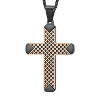 Collier de bijoux de titane, Acier titane, croix, Placage, styles différents pour le choix & pour homme, plus de couleurs à choisir Environ 17.7 pouce, Vendu par PC