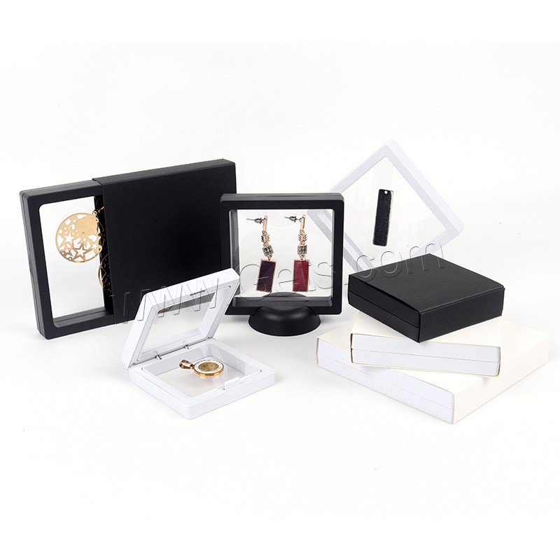 Jewelry Gift Box, PE Plastic, with Paper, Square, dustproof & different size for choice, more colors for choice, Sold By PC