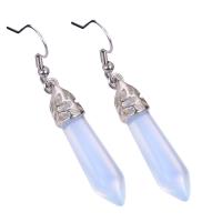 Gemstone Drop Earring, with Zinc Alloy, Geometrical Pattern & for woman 